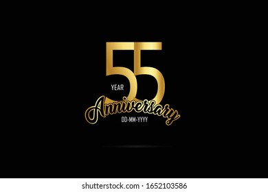 55 Year Anniversary Celebration Logotype Anniversary Stock Vector ...