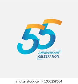 55 Year Anniversary Celebration Vector Template Design Illustration