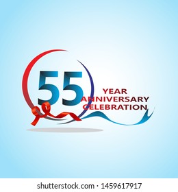55 Year Anniversary celebration Vector Template Design Illustration