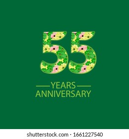 55 Year Anniversary Celebration Vector Template Design Illustration