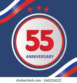55 Year Anniversary Celebration Vector Template Design Illustration