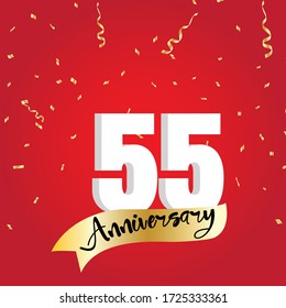 55 year anniversary celebration, vector design for celebrations, invitation cards and greeting cards