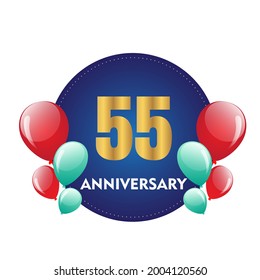 55 year anniversary celebration, vector design for celebrations, invitation cards and greeting cards