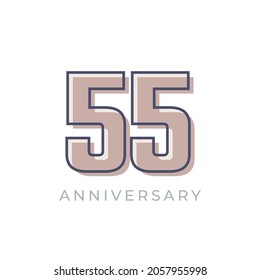 55 Year Anniversary Celebration Vector. Happy Anniversary Greeting Celebrates Template Design Illustration