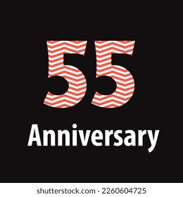 55 year anniversary celebration, vector design for celebrations, invitation cards and greeting cards