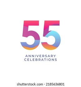 55 year anniversary design template. vector template illustration