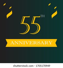 55-jähriges Logo-Template, 55-jähriges Jubiläum-Symbol, 55-jähriges Jubiläum-Symbol