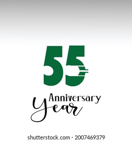55 Year Anniversary Logo Vector Template Design Illustration