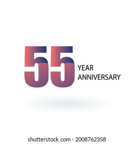 55 Year Anniversary Logo Vector Template Design Illustration
