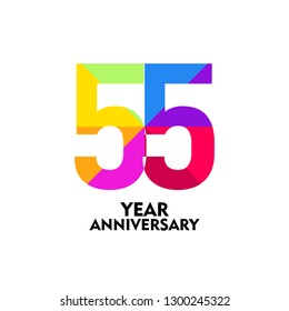 55 Year Anniversary Vector Template Design Illustration
