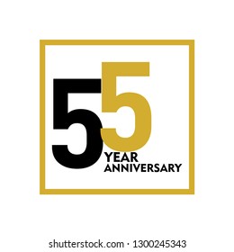 55 Year Anniversary Vector Template Design Illustration