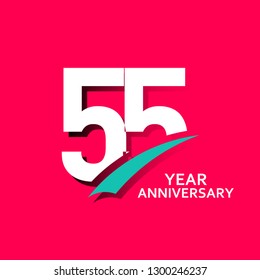 55 Year Anniversary Vector Template Design Illustration