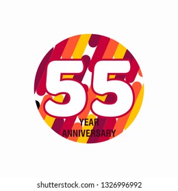 55 Year Anniversary Vector Template Design Illustration