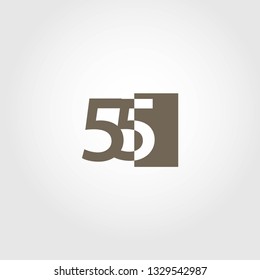 55 Year Anniversary Vector Template Design Illustration