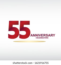 55 Year Anniversary Vector Template Design Illustration