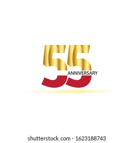 55 Year Anniversary Vector Template Design Illustration