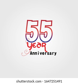 55 Year Anniversary Vector Template Design Illustration