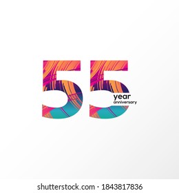 Ilustración de diseño de plantillas vectoriales de 55 años