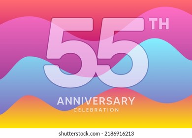 55 Year Anniversary Vector Template Design Illustration