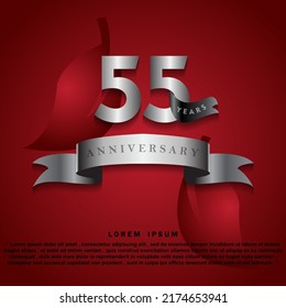 55 Years anniversary celebration 3D vector template design illustration