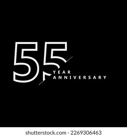 55 Years anniversary celebration 3d vector template design illustration