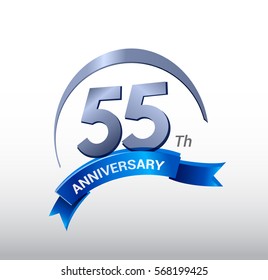 55 Years Anniversary Celebration Design. stock vector