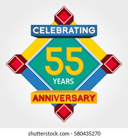 55 Years Anniversary Celebration Design.