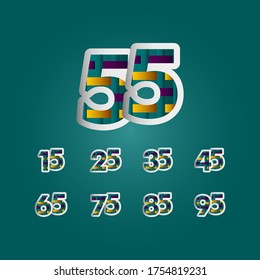 55 Years Anniversary Celebration Elegant Color Number Vector Template Design Illustration