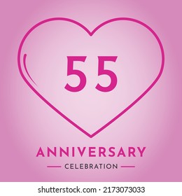 55 Years Anniversary Celebration Heart Isolated Stock Vector (Royalty ...