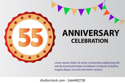 55 years anniversary celebration logo vector template design illustration