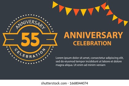 55 years anniversary celebration logo vector template design illustration