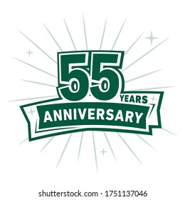 55 years anniversary celebration logo. 55th design template. Vector and illustration.
