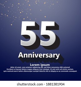 55 years anniversary celebration logo vector template design