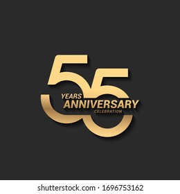 55 years anniversary celebration logotype with elegant modern number gold color for celebration