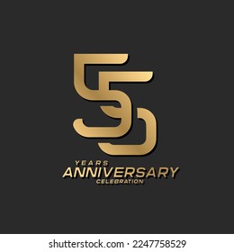 55 years anniversary celebration logotype with modern elegant number