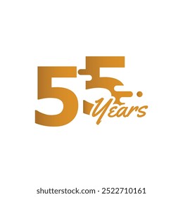 55 Years Anniversary Celebration Number Fun Design Collection Gold