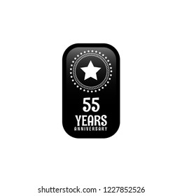 55 years anniversary celebration simple emblem, label, badge, logo,seal,sticker. vintage logo, 55 year sign, jubilee, greeting card