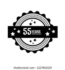 55 years anniversary celebration simple emblem, label, badge, logo,seal,sticker. vintage logo, 55 year sign, jubilee, greeting card