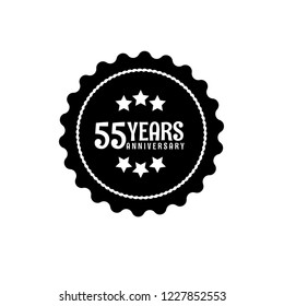 55 years anniversary celebration simple emblem, label, badge, logo,seal,sticker. vintage logo, 55 year sign, jubilee, greeting card