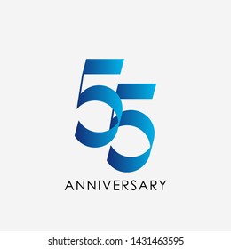 55 Years Anniversary Celebration Vector Template Design Illustration