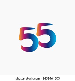 55 Years Anniversary Celebration Vector Template Design Illustration