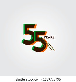 55 Years Anniversary Celebration Vector Template Design Illustration