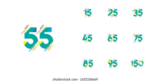 55 Years Anniversary Celebration Vector Template Design Illustration
