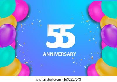55 Years Anniversary Celebration Vector Template Design Illustration