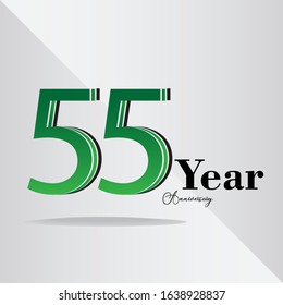 55 Years Anniversary Celebration Vector Template Design Illustration