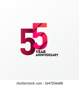 55 Years Anniversary Celebration Vector Template Design Illustration