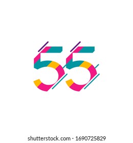 55 Years Anniversary Celebration Vector Template Design Illustration