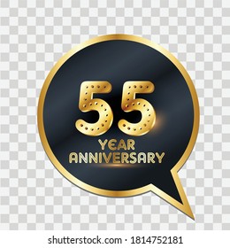 Ilustración de diseño de plantillas vectoriales de celebración de 55 años