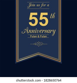 55 Years Anniversary Celebration Vector Template Design Illustration