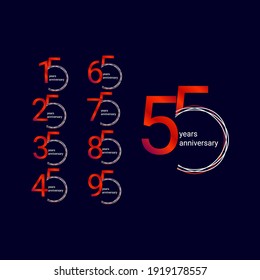 55 Years Anniversary Celebration Vector Template Design Illustration